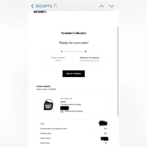 Celine Teen Triomphe, shiny calfskin, black - Picture 4 of 11